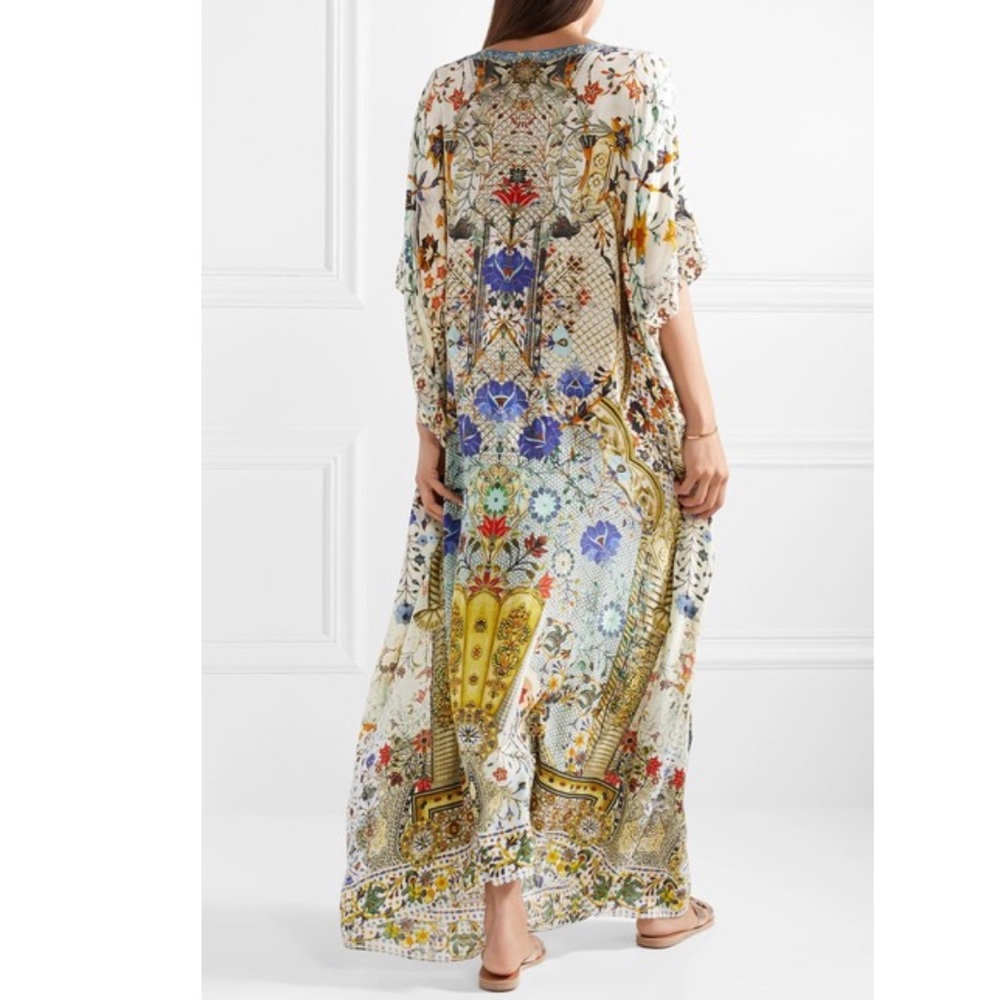 CAMILLA THE BUTTERFLY EFFECT SILK MAXI KAFTAN RESORT DRESS NEW ONE SIZE - Picture 4 of 6
